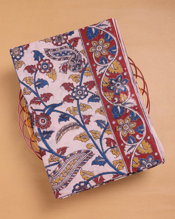 Beige Color Kalamkari Cotton Saree