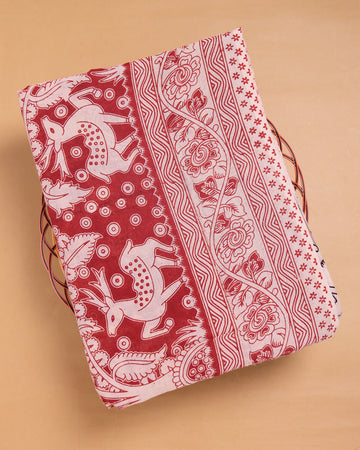 Red Color Kalamkari Cotton Saree