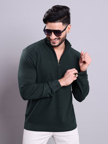 Men's Nativebull Textured High-Neck Sweatshirt - Green