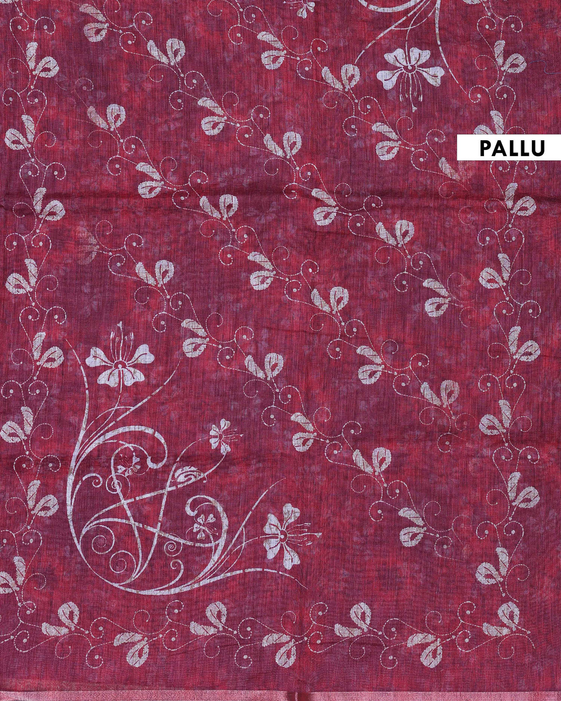 Elegant Linen Cotton Saree with Floral Prints - Grey