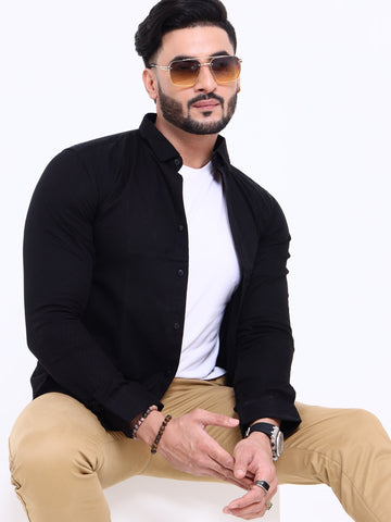 Nativebull Black Colour Casual Shirt