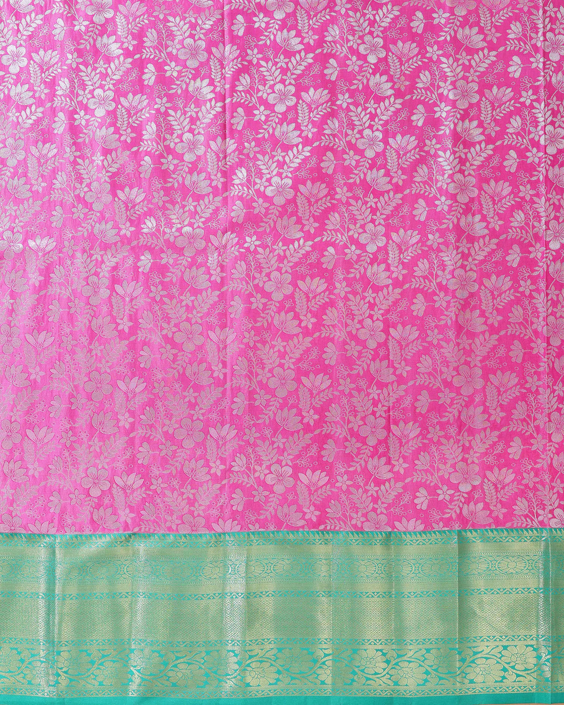 Kids' Zari Woven Silk Pattu Pavadai Material -Pink