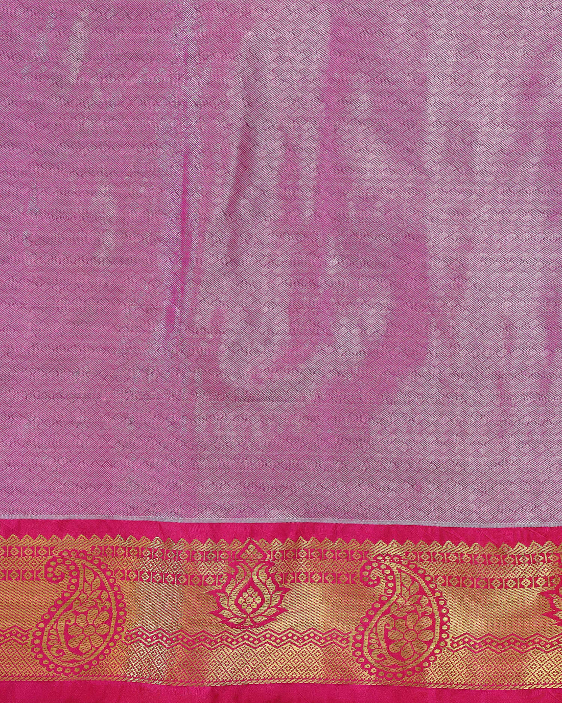 Kanchipuram Pattu Pavadai Material with Zari Border Work - Multi