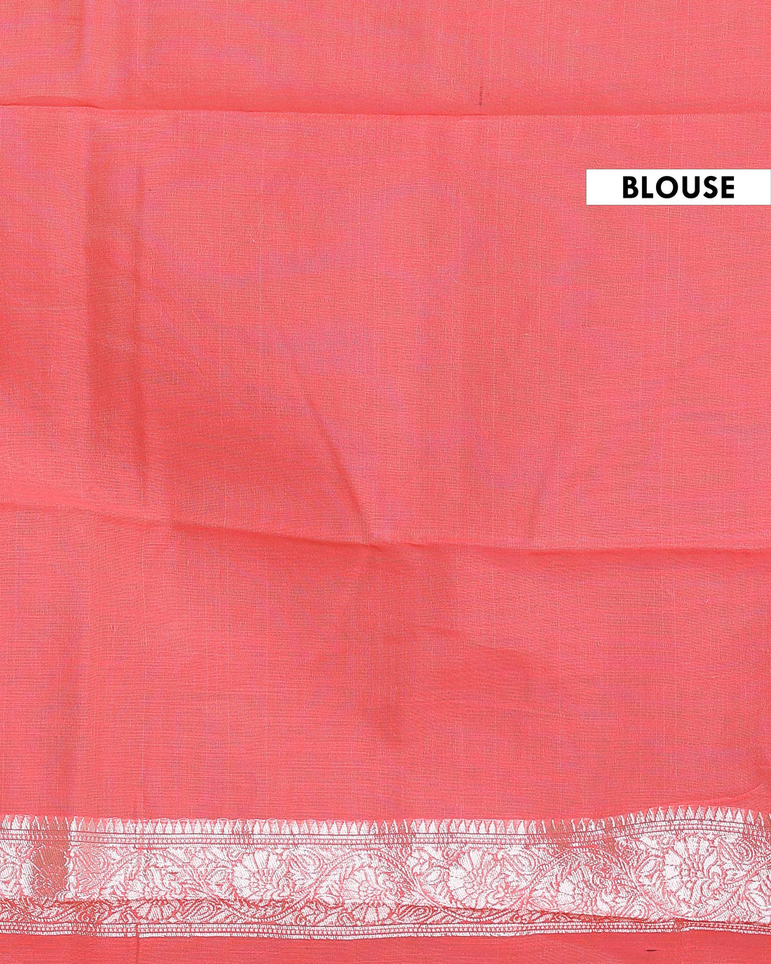 Floral Woven Rainbow Cotton Saree with Subtle Zari Accents - Peach