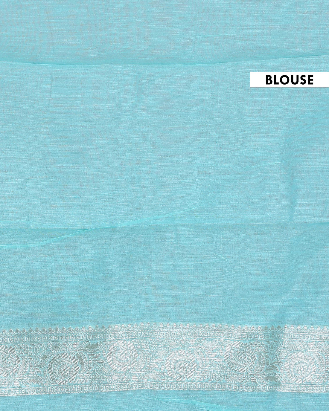 Floral Woven Rainbow Cotton Saree with Subtle Zari Accents - Blue