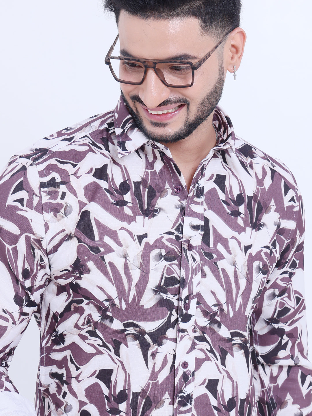 Nativebull Men's Printed Casual Full Sleeve Shirt with Spread Collar - Multi