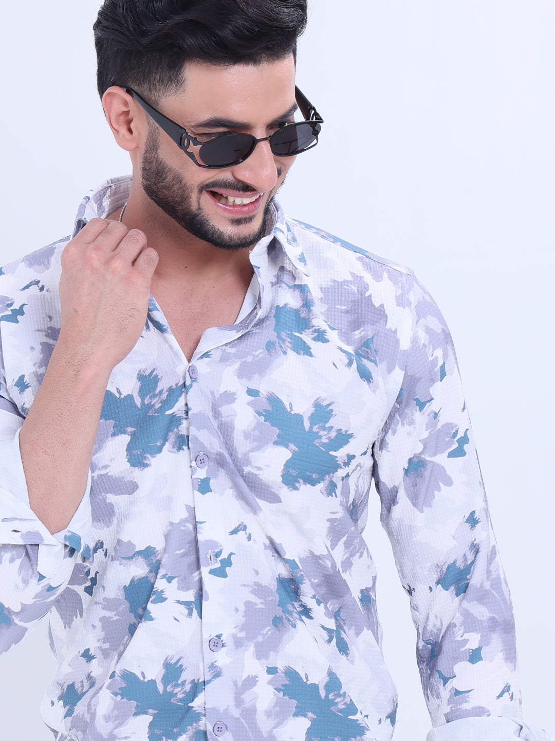 Nativebull Men's Printed Full Sleeve Casual Shirt with Spread Collar - Multi