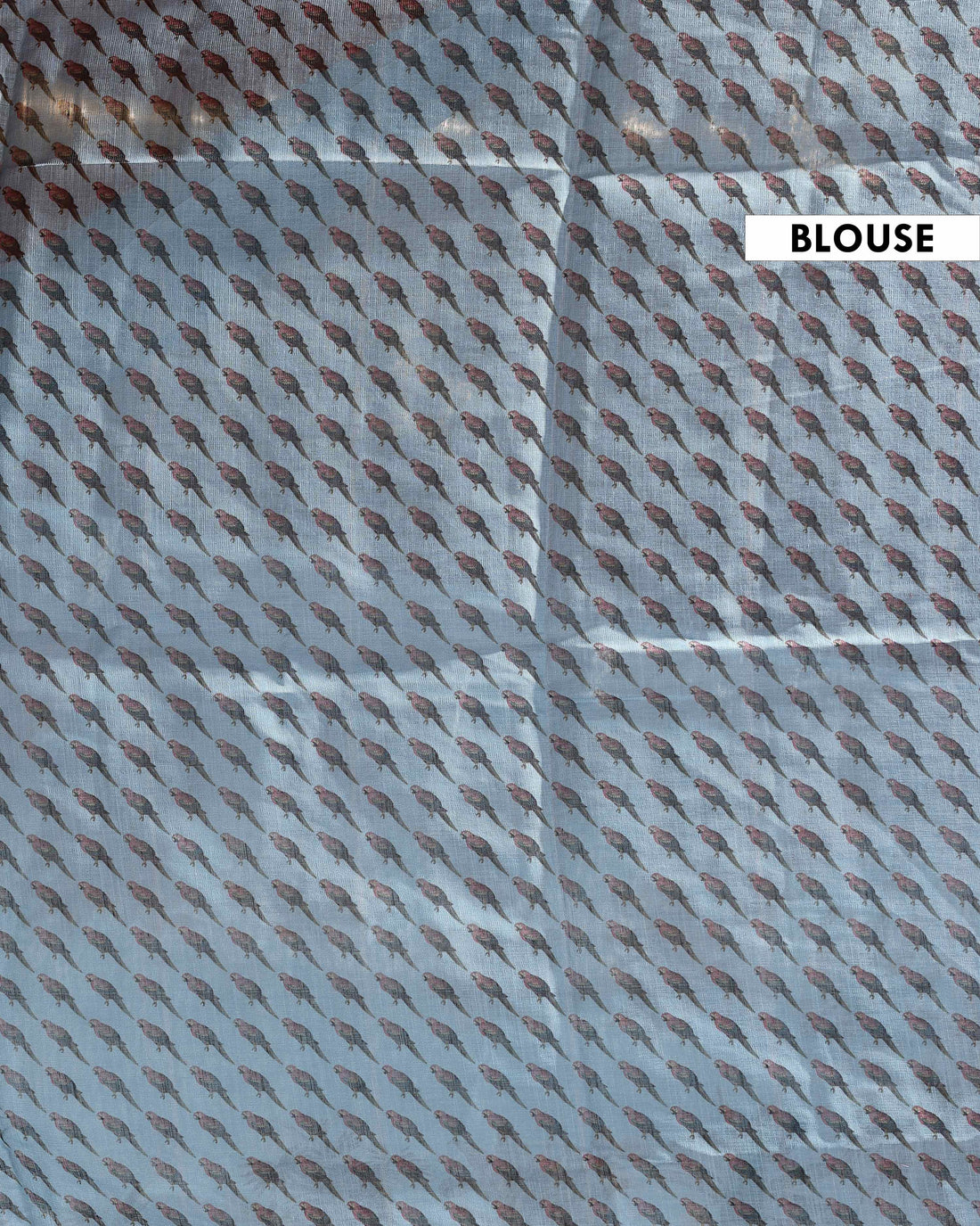 Linen Cotton Saree with Artistic Nature-Inspired Printed Border  - Light Blue