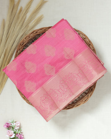 Pink Color Tussar Silk Saree