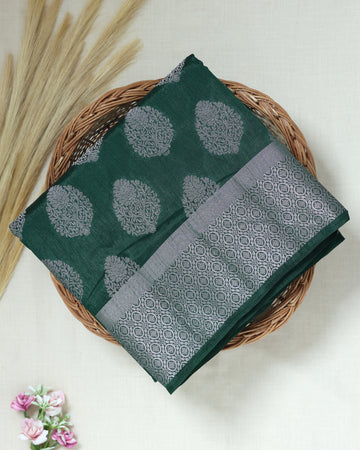 Green Color Tussar Silk Saree