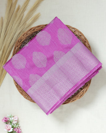 Purple Color Tussar Silk Saree