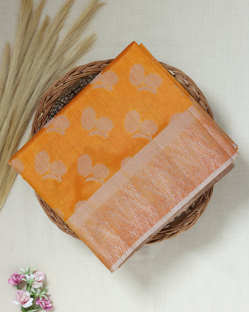 Yellow Color Tussar Silk Saree