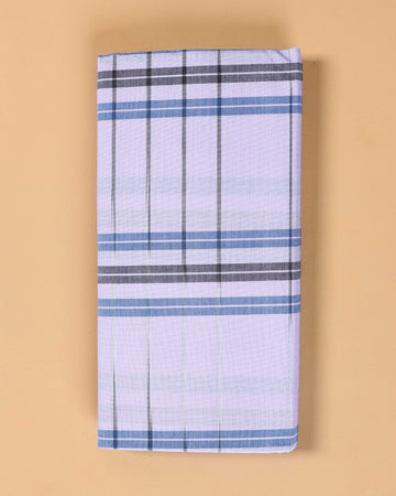 Kibs Brand Men's Premium Cotton Striped Lungi Stitched - White