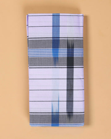 Kibs Brand Men's Premium Cotton Striped Lungi Stitched - White