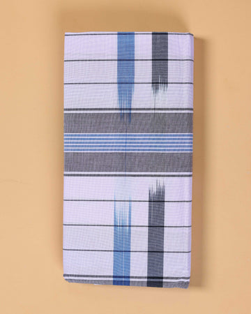 Kibs Brand Men's Premium Cotton Striped Lungi Stitched - White