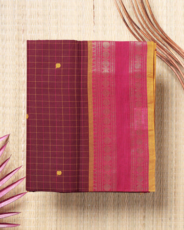Maroon Color Handloom Saree