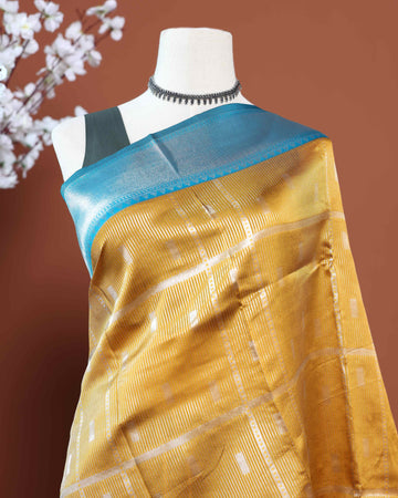 Exquisite Litchi Silk Saree with Intricate Zari Weaving and Rich Pallu Detail - Yellow