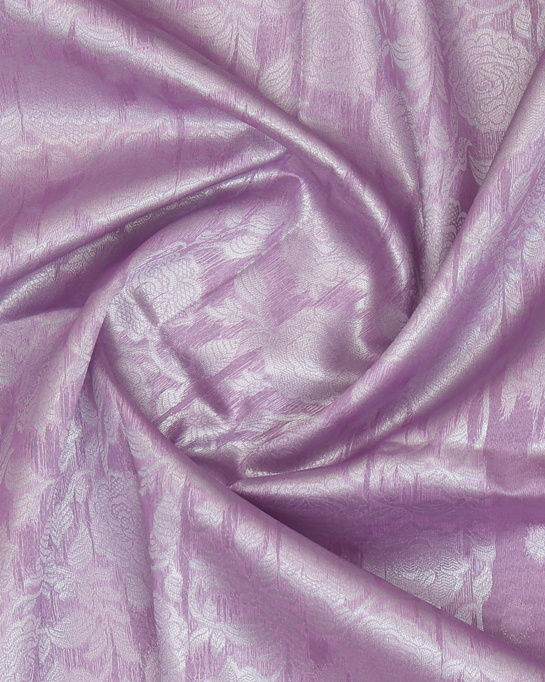 Fancy Silk Saree With Subtle Floral Print And Textured Pallu - Lavender