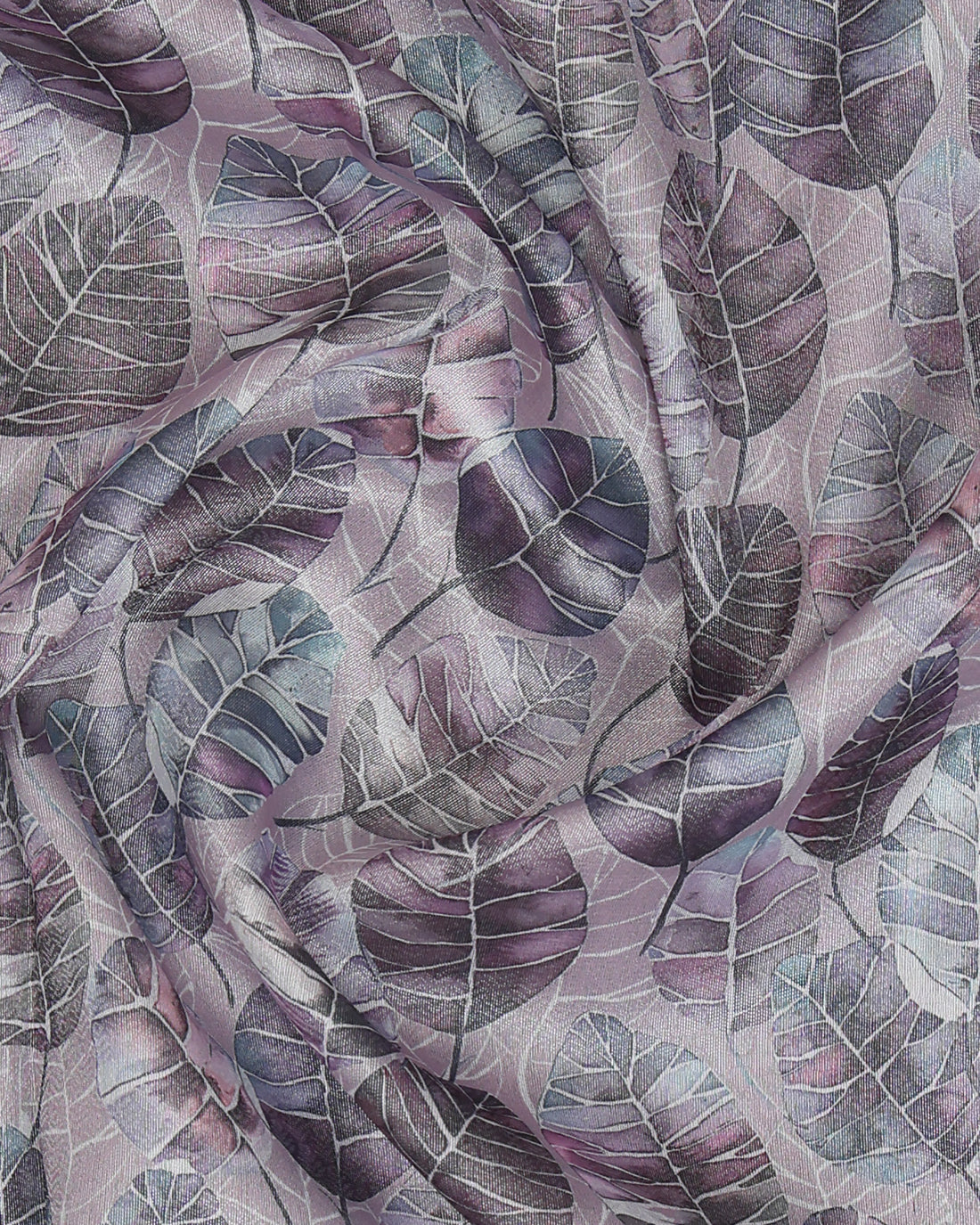 Fancy Silk Saree with Subtle Leaf Motifs and Textured Border - Multi