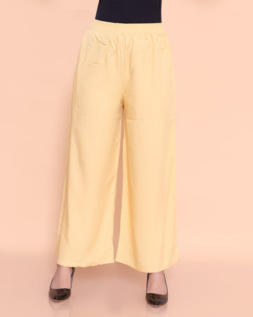 Elegant High-Waist Flared Palazzo Pant - Sandal