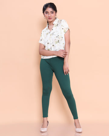 Dark Green Color Leggings M Size