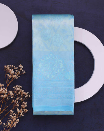 Elampillai Silk Cotton Saree with Elegant Border - Blue