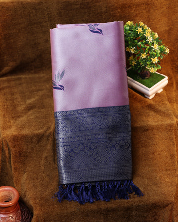 Light Purple Color Lichi Silk Saree