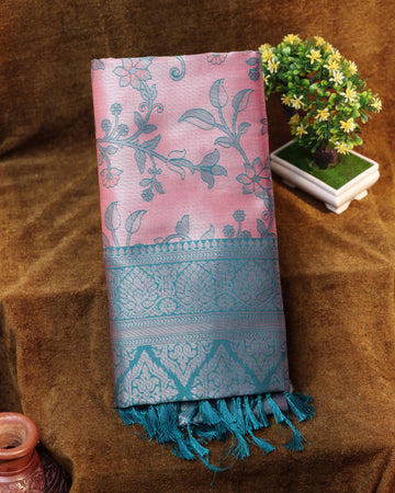 Pink Color Lichi Silk Saree