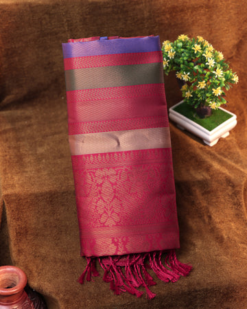 Multi Color Lichi Silk Saree