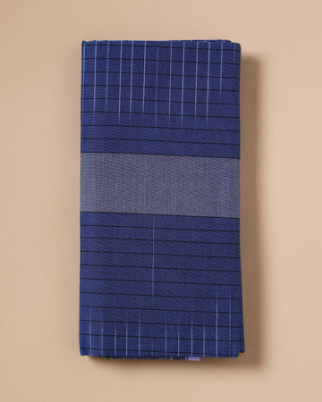 Nandu Brand Blue Striped 2.20 m Stitched Lungi