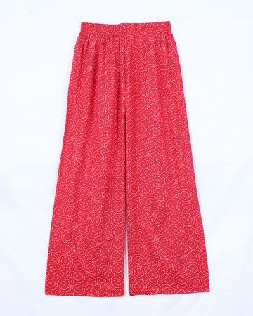 Red Printed Womens Palazzo