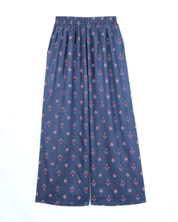 Blue Printed Womens Palazzo