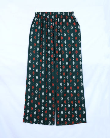 Dark Green Printed Womens Palazzo
