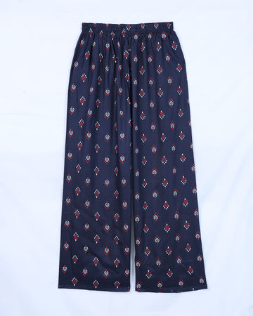 Blue Printed Womens Palazzo