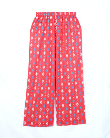 Red Printed Womens Palazzo