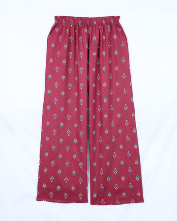 Maroon Printed Womens Palazzo