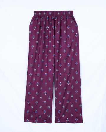 Purple Printed Womens Palazzo