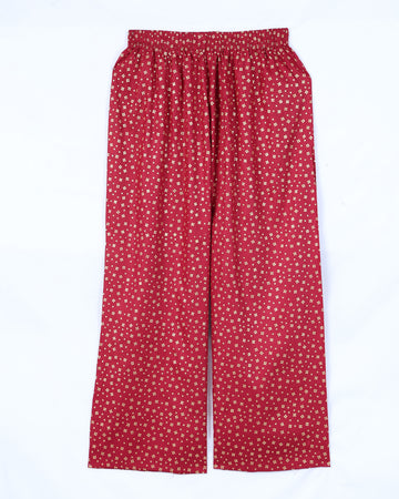 Red Printed Womens Palazzo