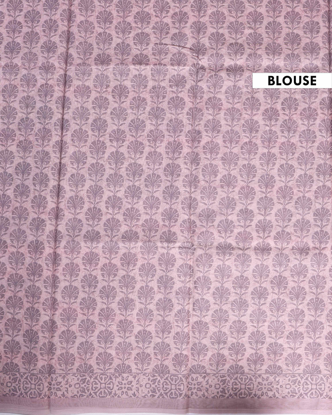 Handloom Linen Cotton Saree with Floral Prints - Brown