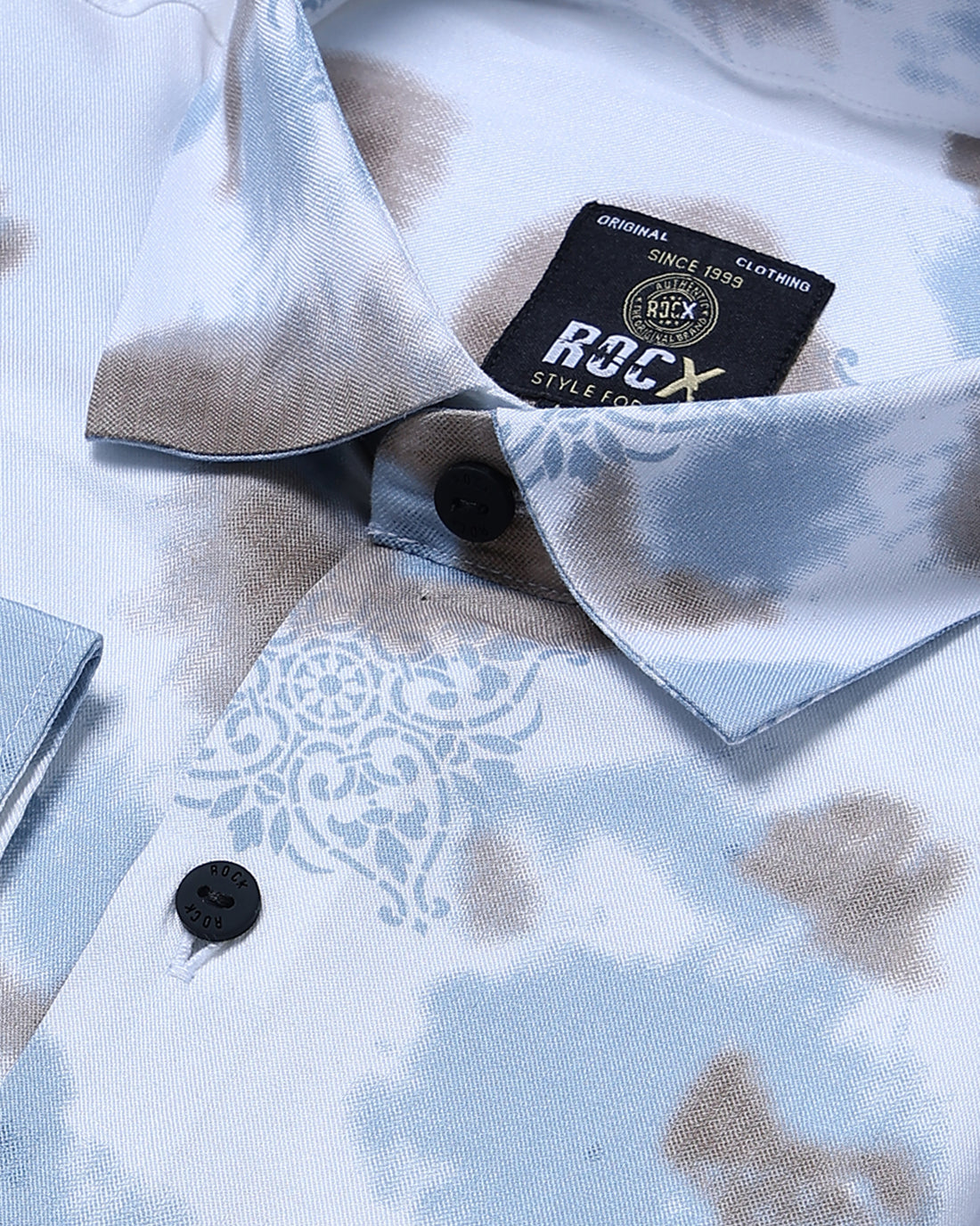 Rocx Men's Abstract Printed Full Sleeve Casual Shirt - Multi