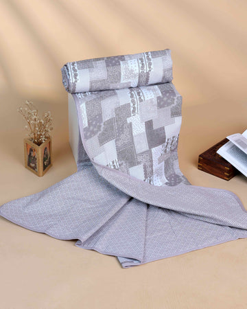 Reversible Cotton Single Quilt in Patchwork and Geometric Design - Multi