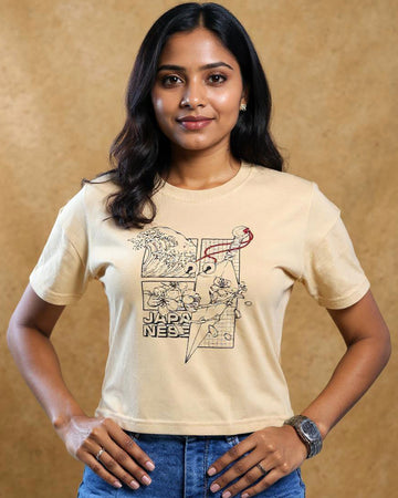 Graphic Crop T-Shirt for Women- Sandal