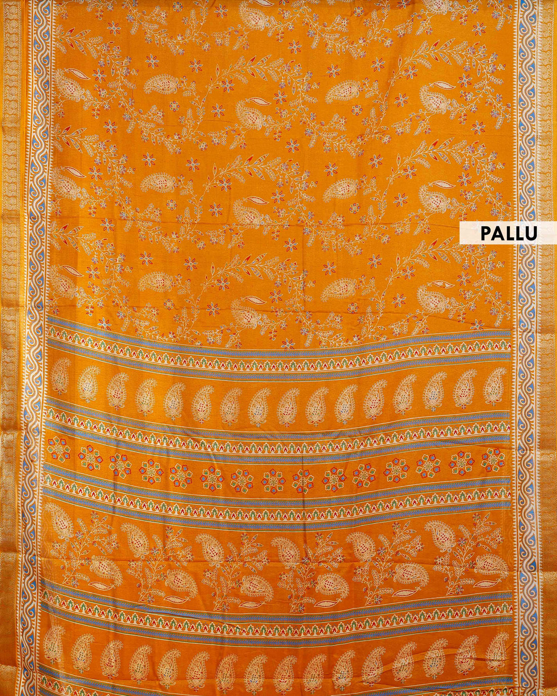 Elegance  Traditional Floral Print Art Silk Saree in Yellow