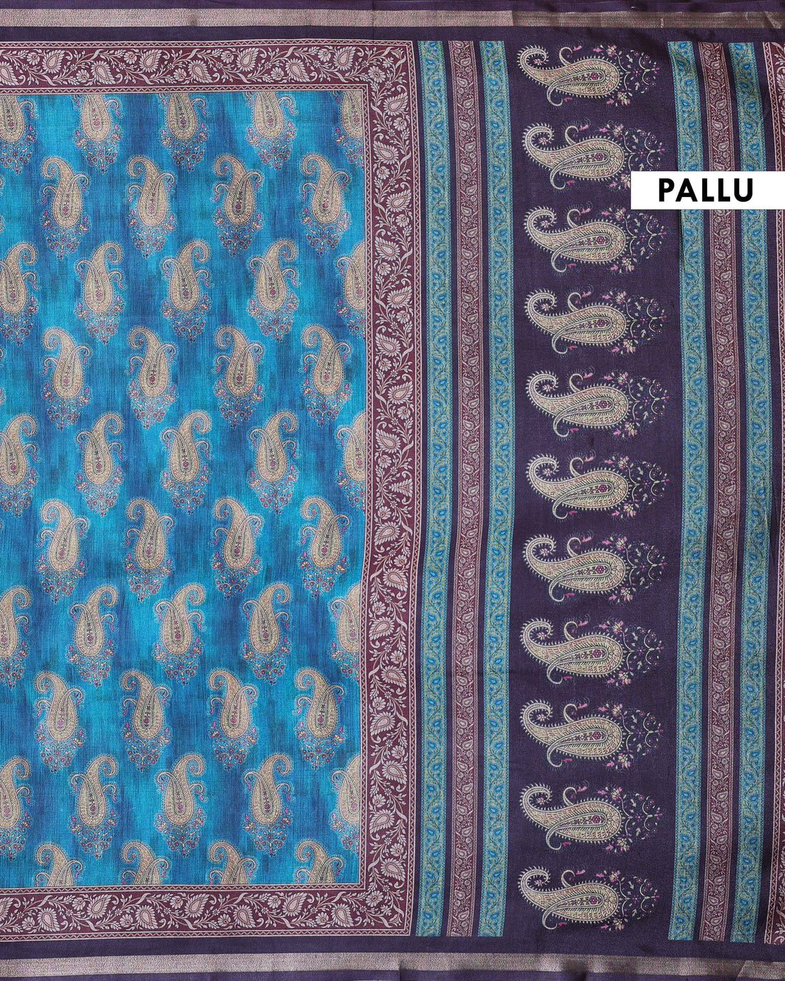 Teal Art Silk Saree with Intricate Floral and Geometric Weave Pattern