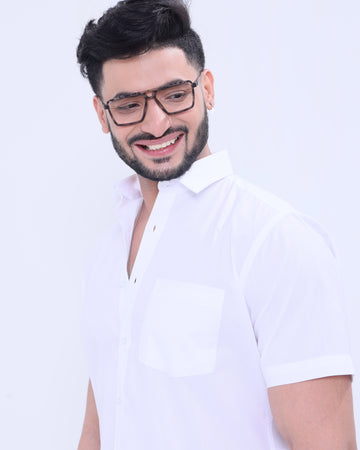 White Half Sleeve Shirt