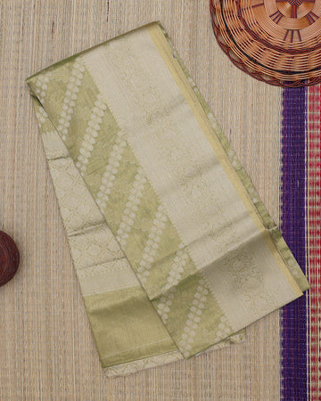 Ethnic Printed Tissue Saree - Green