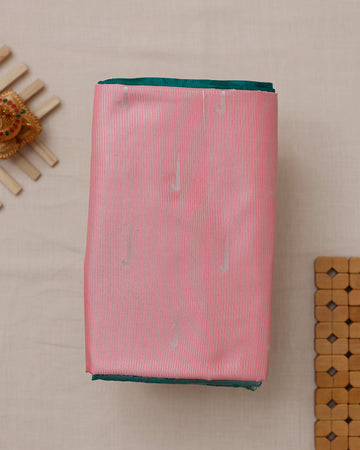 Ethnic Striped Design Soft Silk Saree - Pink