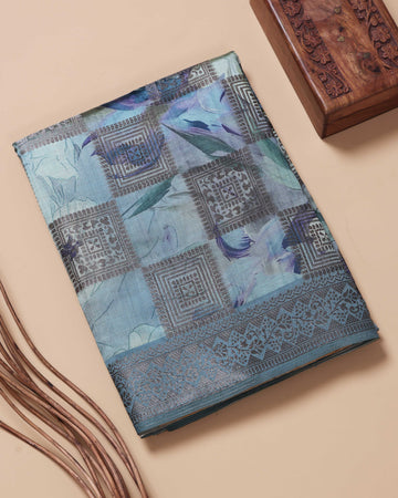 Dola Silk Saree With Woven Border - Multi
