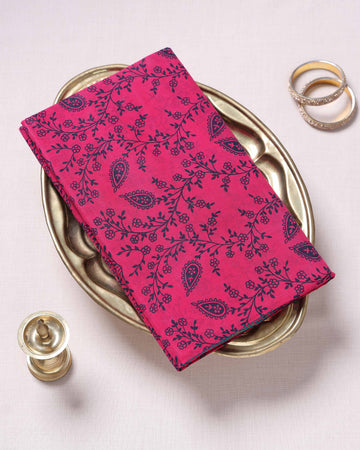 Dark Pink Color Sungudi Cotton Saree