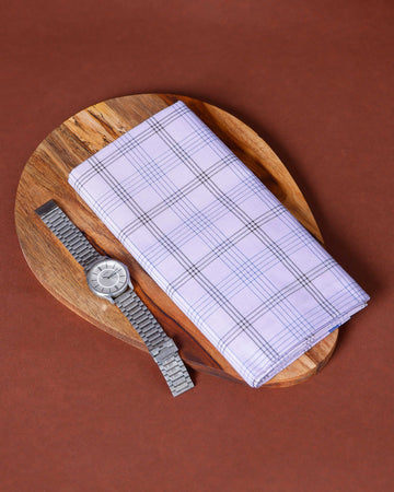 Nandu Brand Men's Premium Cotton Checked Lungi Stitched - White